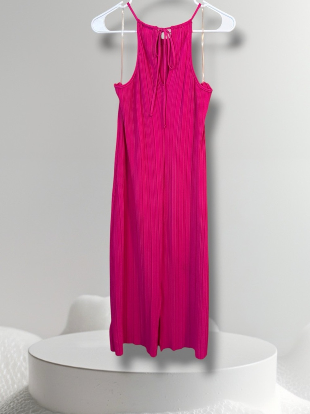 A New Day Knit Plisse Midi Shift Dress in hot pink - Picture 5 of 8